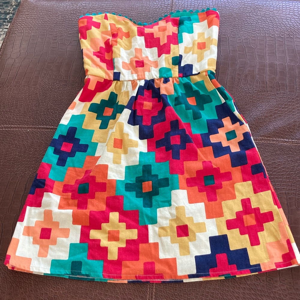 S Judith March Strapless Short Dress. Colorful!